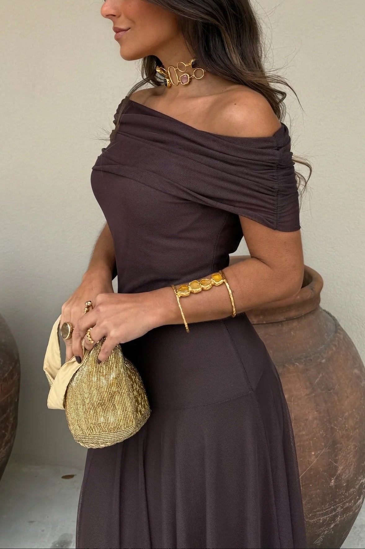 Dorvelli | Women's Maxi Dress – One-Shoulder Summer