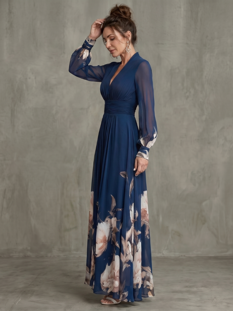 Dorvelli | Women's Maxi Dress – Pleated Sheer