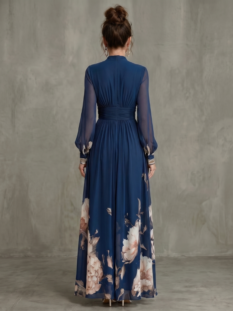 Dorvelli | Women's Maxi Dress – Pleated Sheer