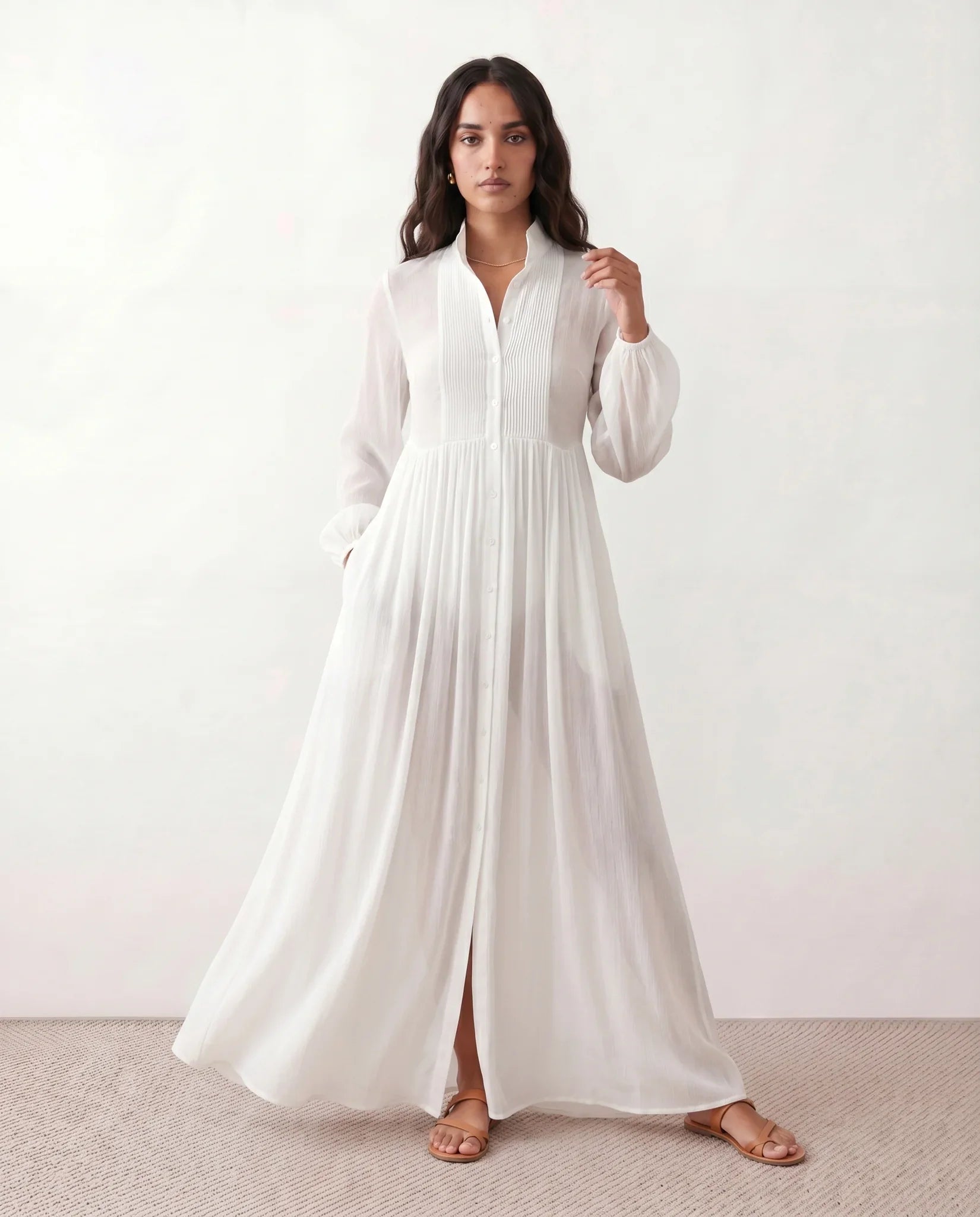 Dorvelli | Women's Maxi Dress – Raissa Button Front