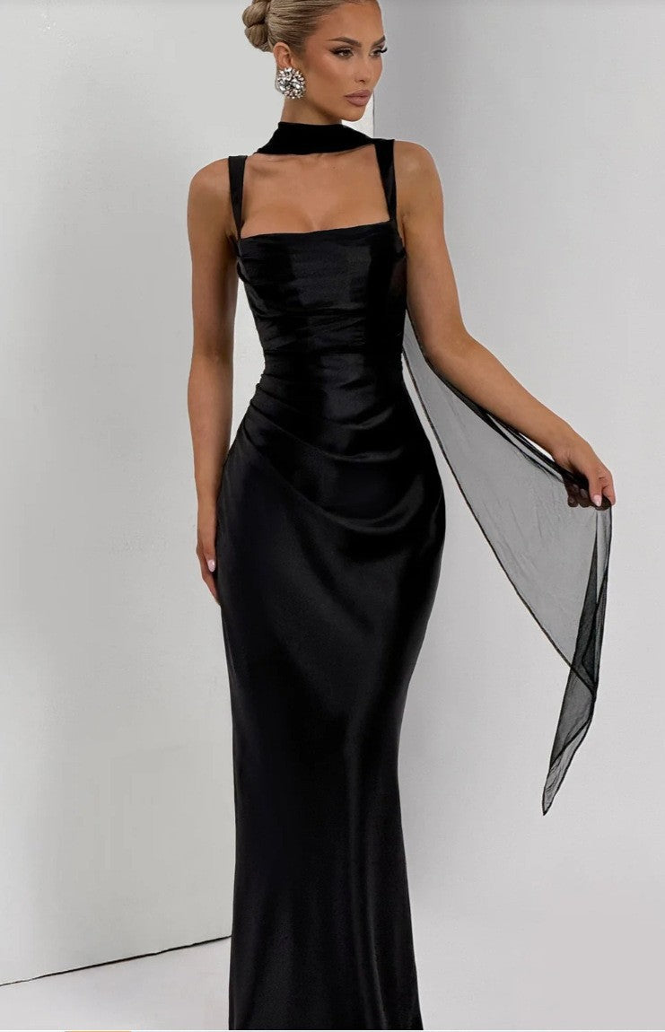 Dorvelli | Women's Maxi Dress – Ruched Waist