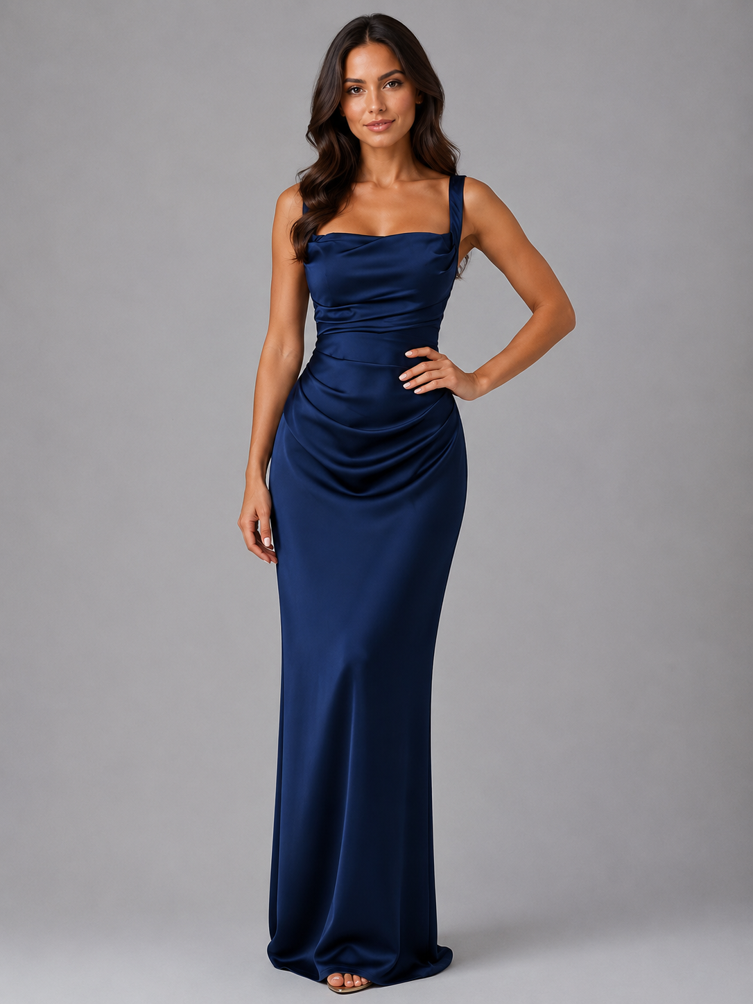 Dorvelli | Women's Maxi Dress – Ruched Waist