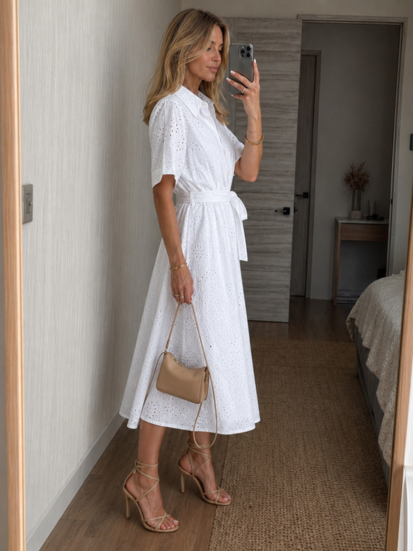 Dorvelli | Women's Midi Dress – Button Front