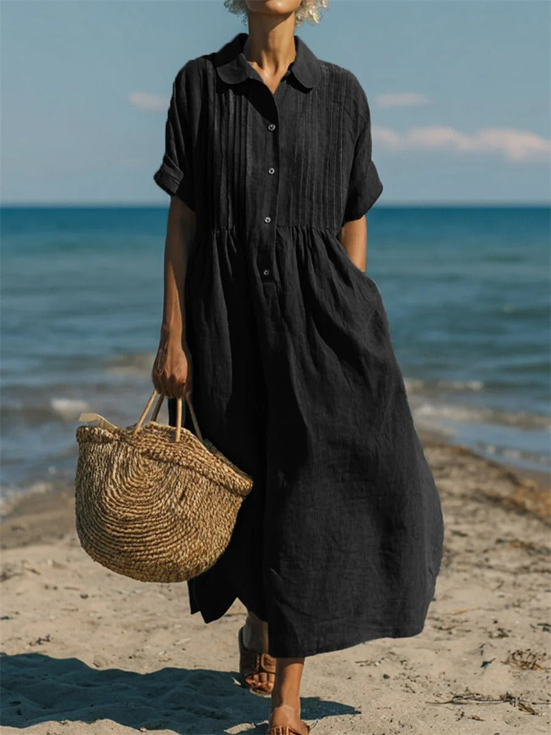 Dorvelli | Women's Midi Dress – Collared Button