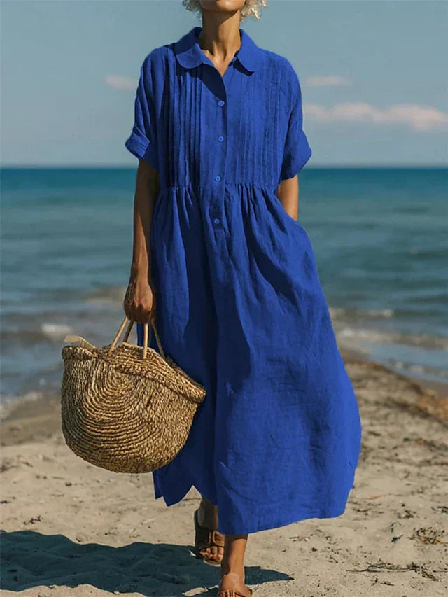 Dorvelli | Women's Midi Dress – Collared Button