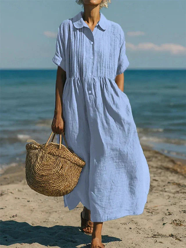 Dorvelli | Women's Midi Dress – Collared Button