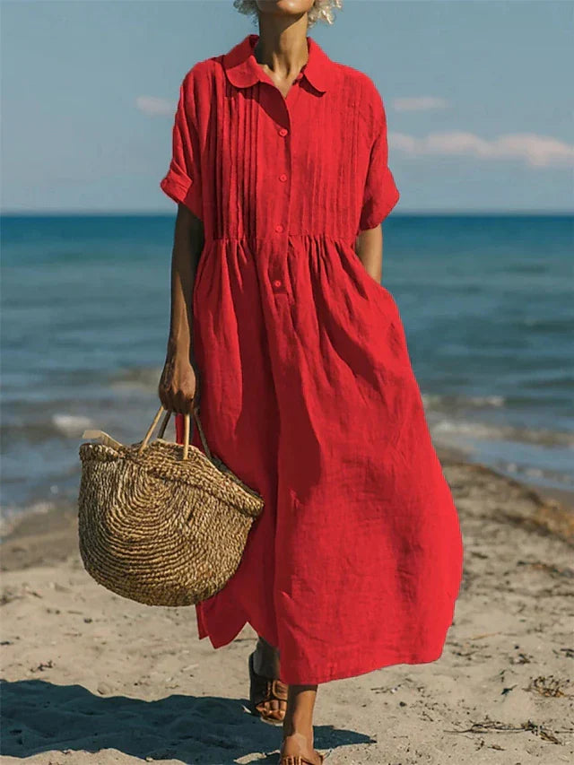 Dorvelli | Women's Midi Dress – Collared Button