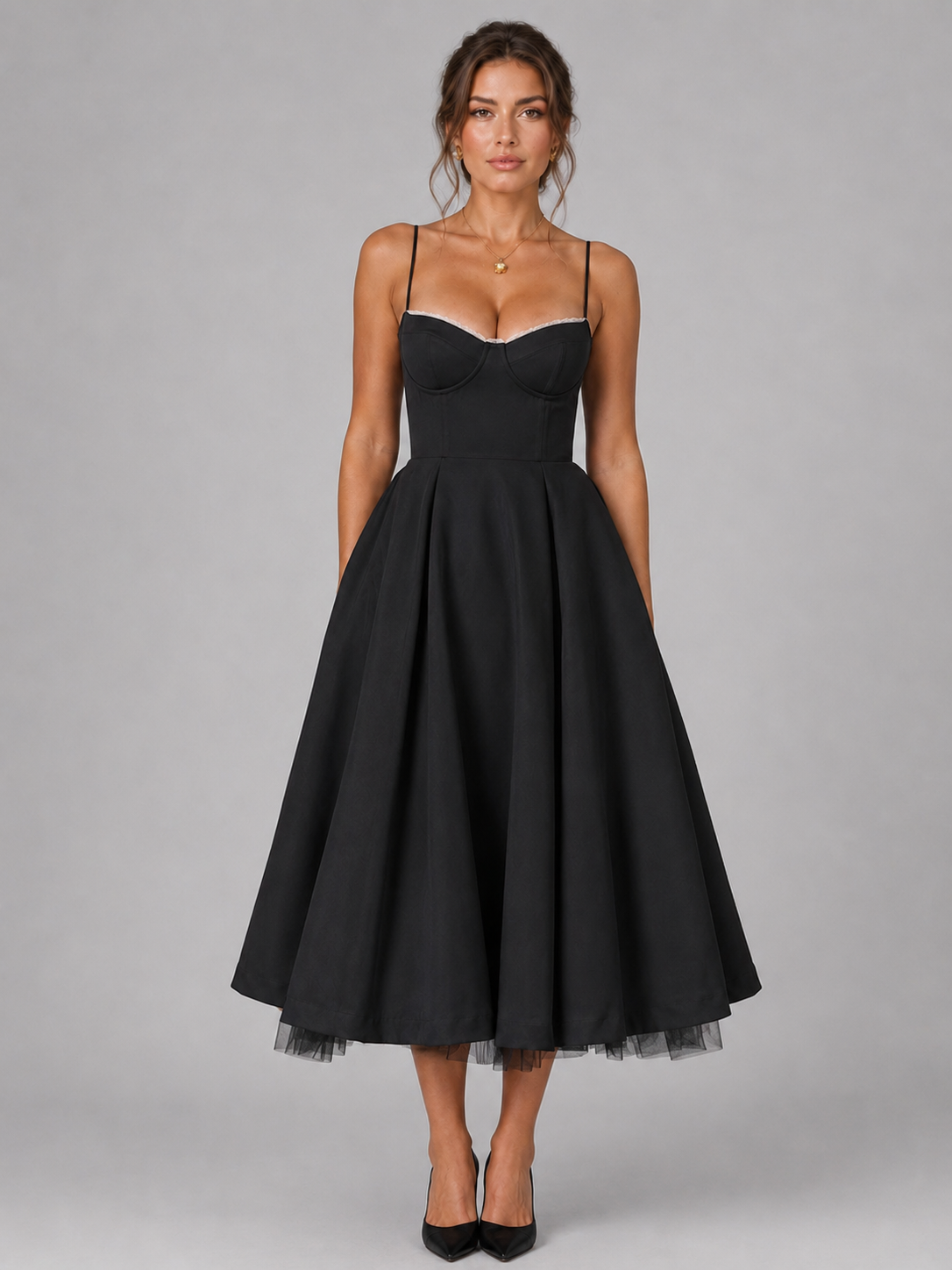 Dorvelli | Women's Midi Dress – Corset Full Skirt
