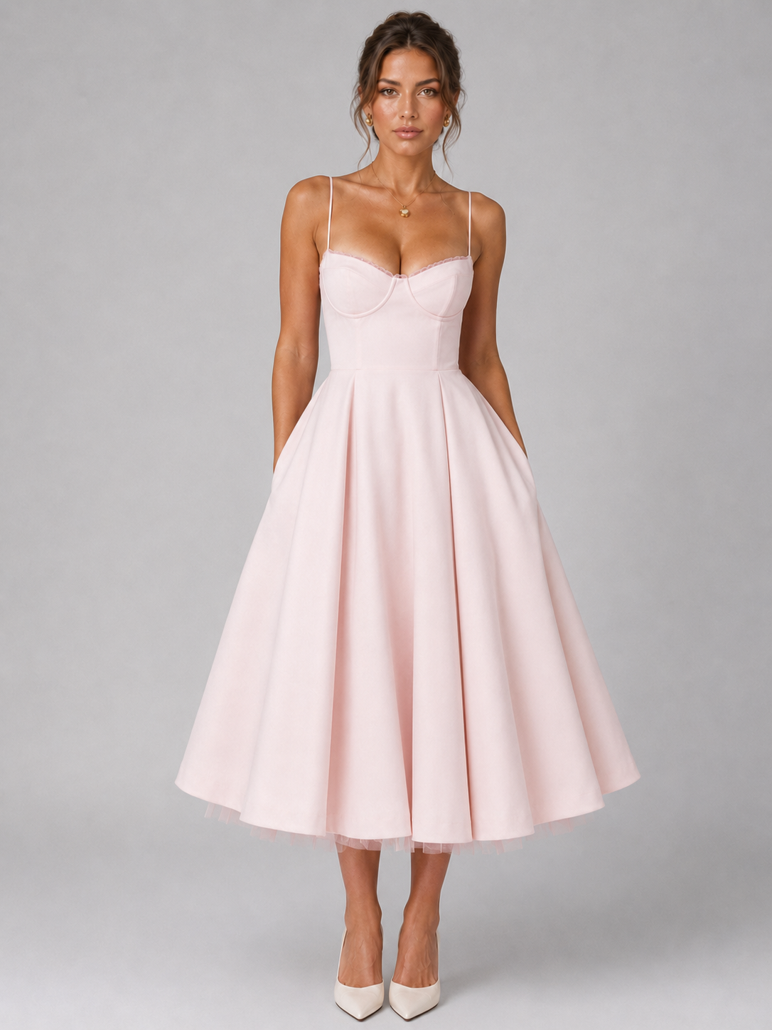 Dorvelli | Women's Midi Dress – Corset Full Skirt