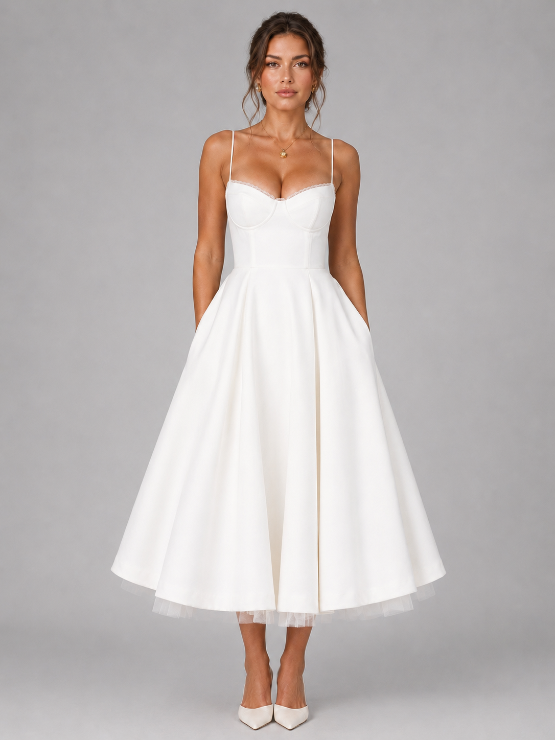 Dorvelli | Women's Midi Dress – Corset Full Skirt
