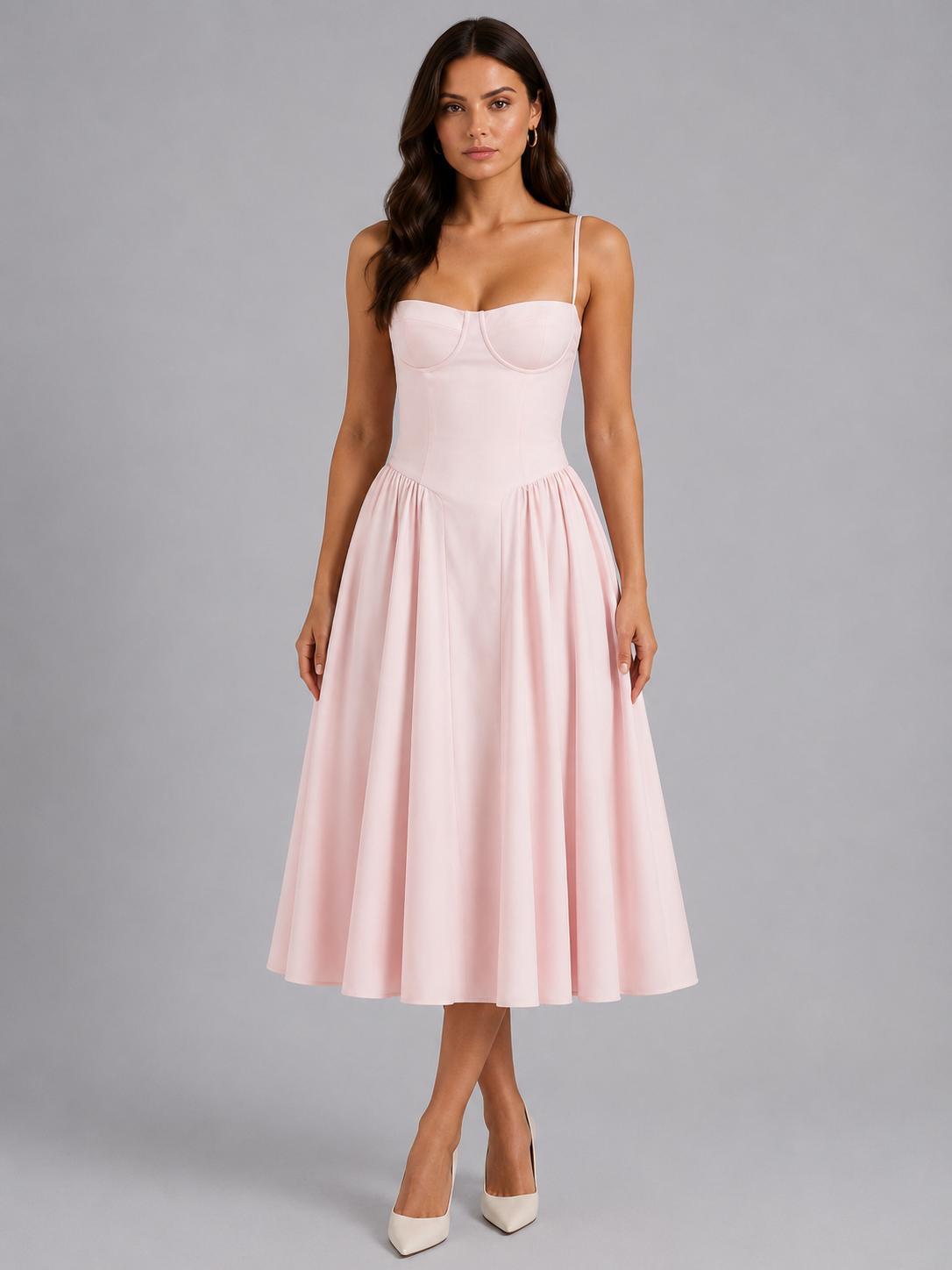 Dorvelli | Women's Midi Dress – Floral Corset