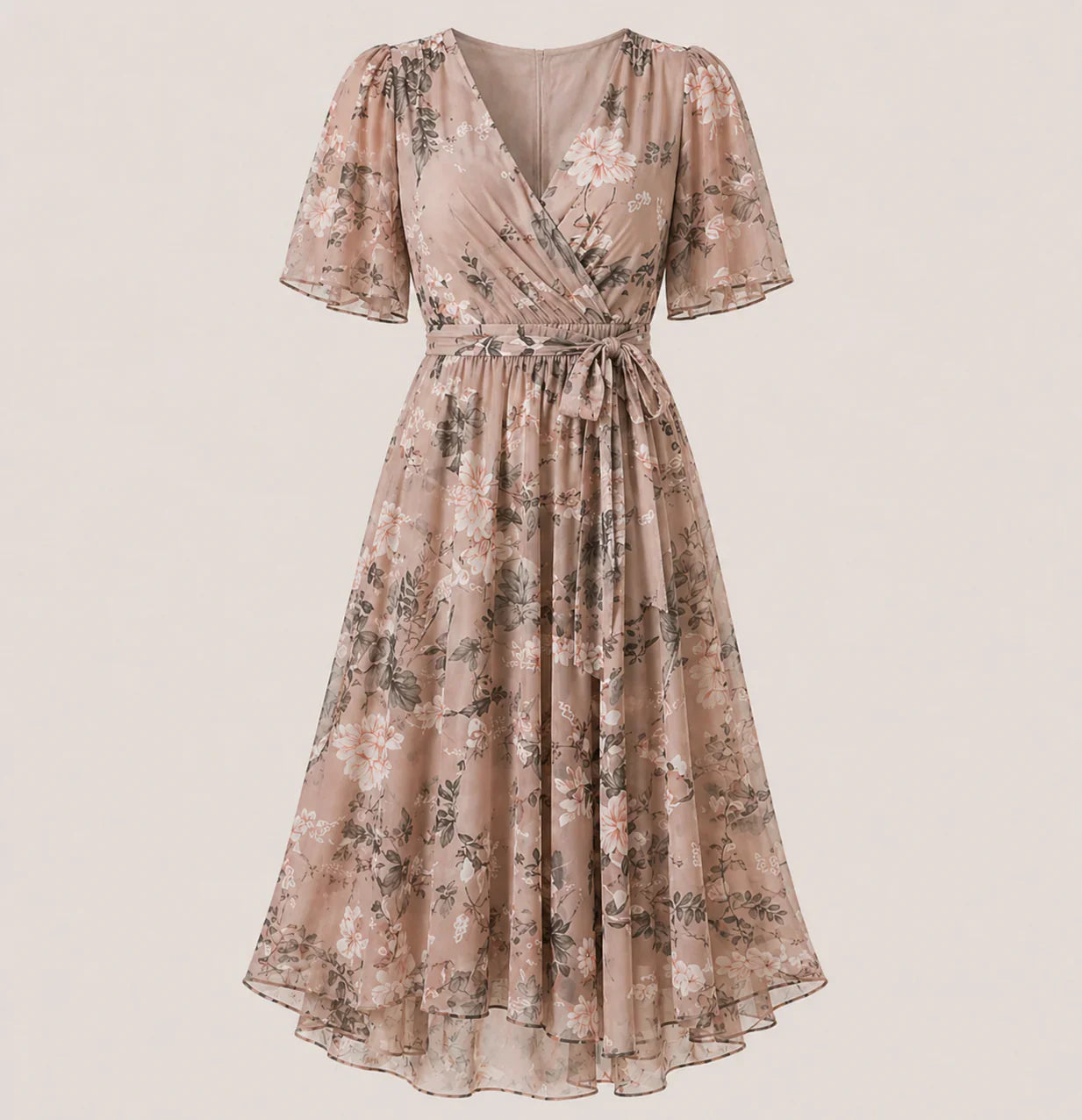 Dorvelli | Women's Midi Dress – Floral Tummy Control