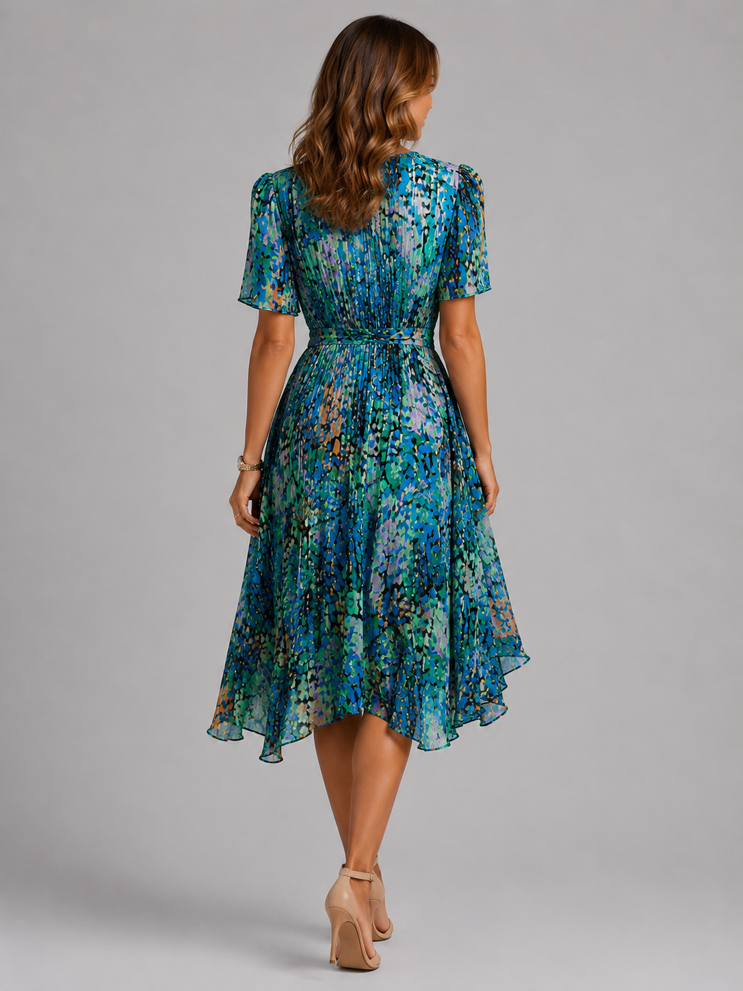 Dorvelli | Women's Midi Dress – Floral Tummy Control