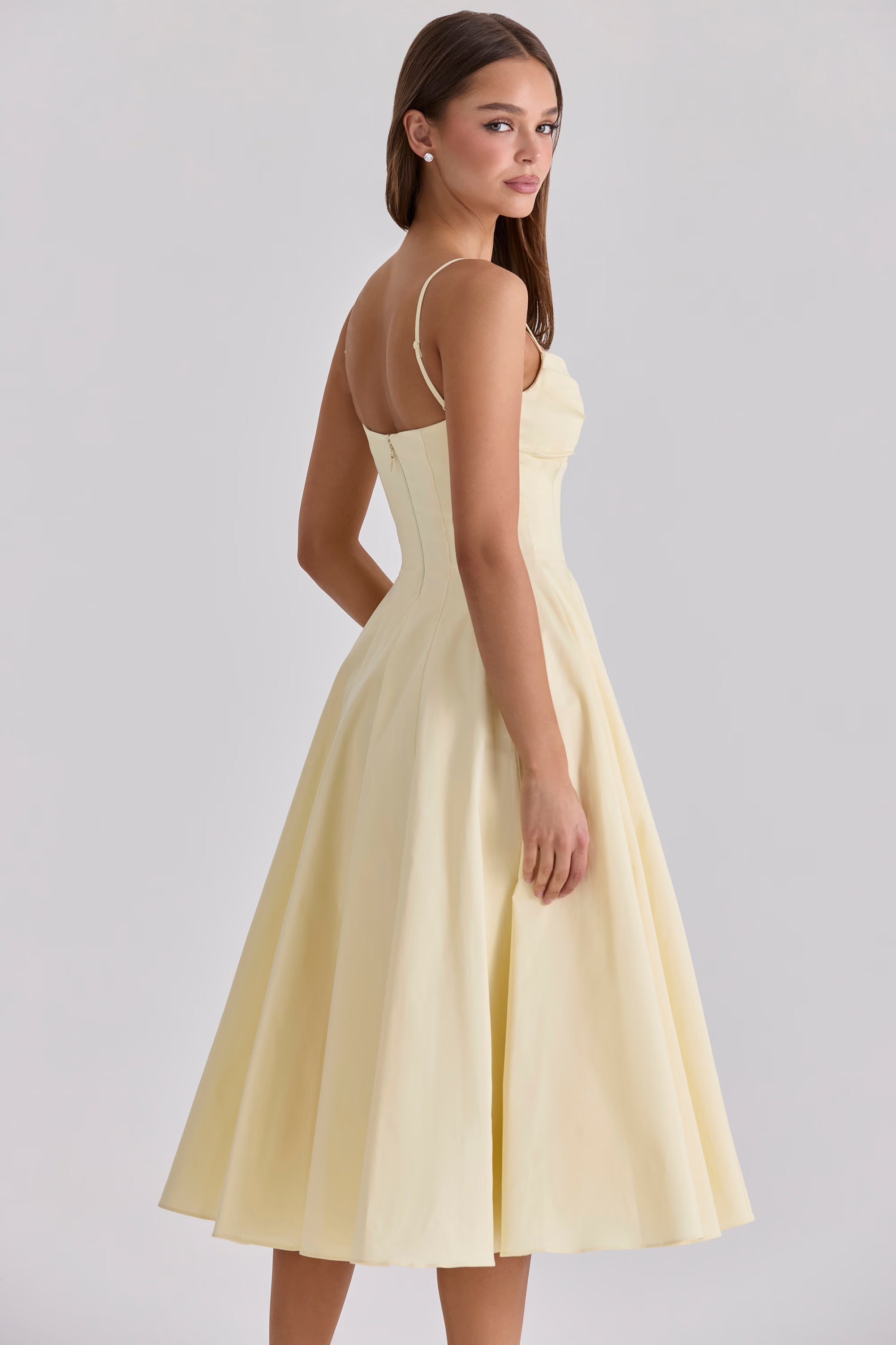 Dorvelli | Women's Midi Dress – Gathered Bust