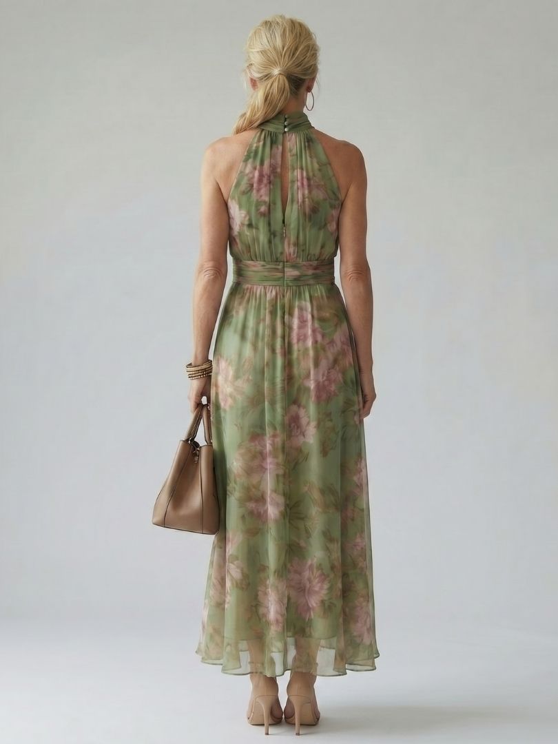 Dorvelli | Women's Midi Dress – Gathered Halter