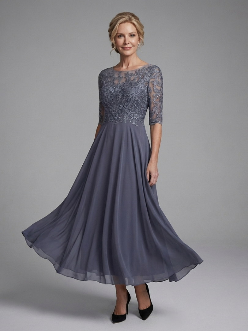 Dorvelli | Women's Midi Dress – Lace Bodice
