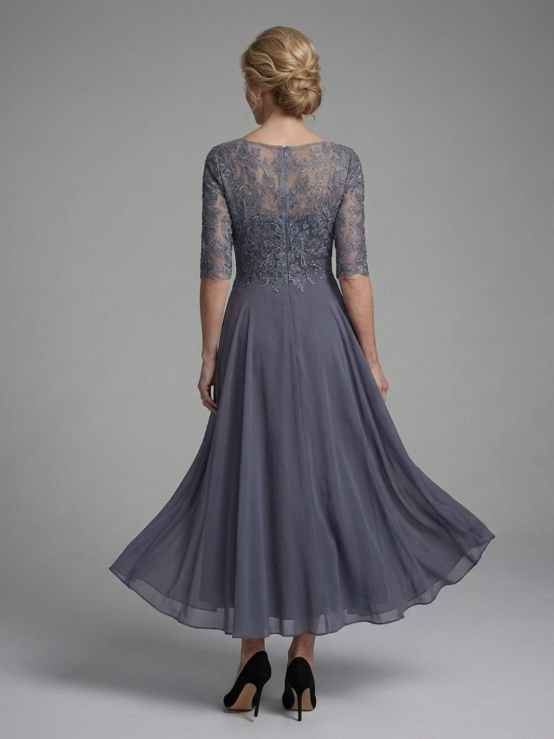 Dorvelli | Women's Midi Dress – Lace Bodice