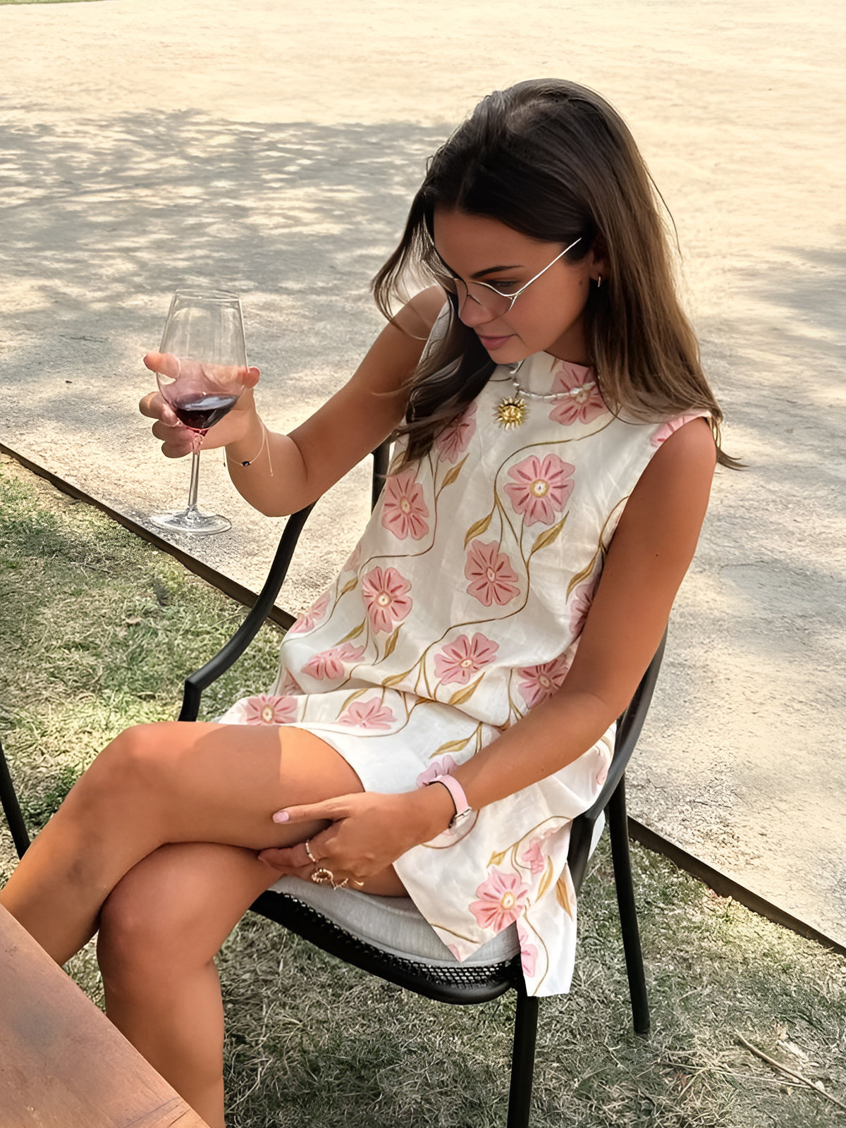 Dorvelli | Women's Midi Dress – Line Sleeveless Summer