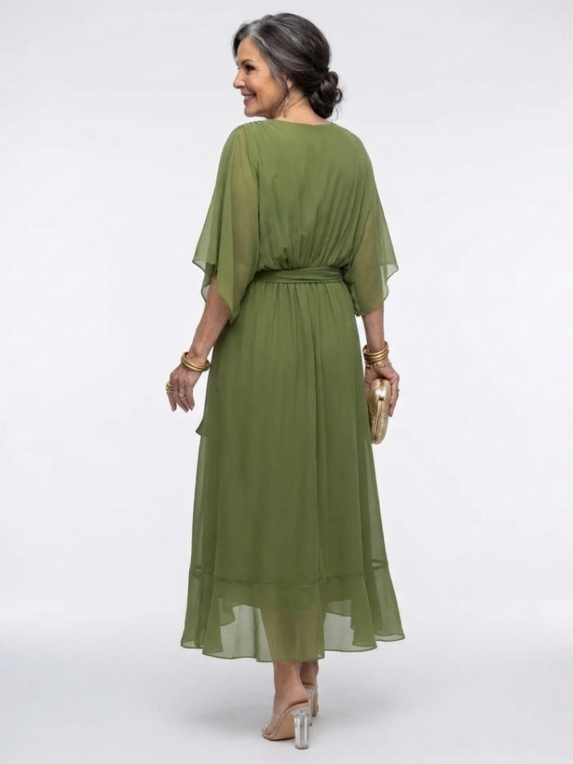 Dorvelli | Women's Midi Dress – Neck Draped