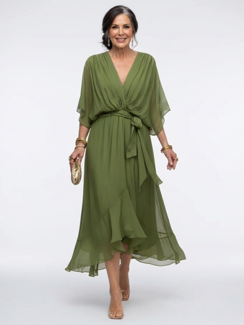 Dorvelli | Women's Midi Dress – Neck Draped
