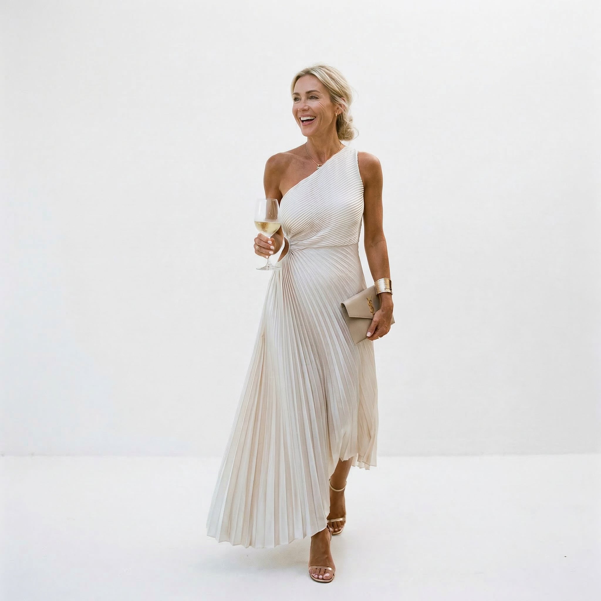 Dorvelli | Women's Midi Dress – One-Shoulder Wedding Guest