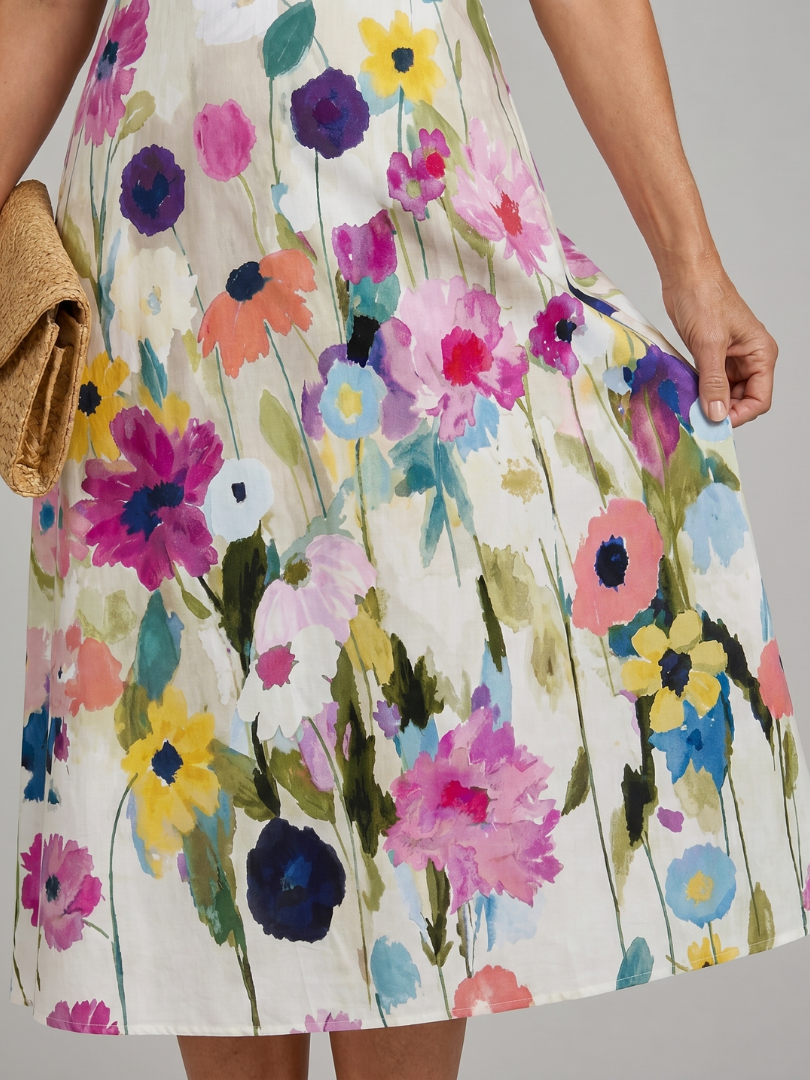 Dorvelli | Women's Midi Dress – Print Sleeveless