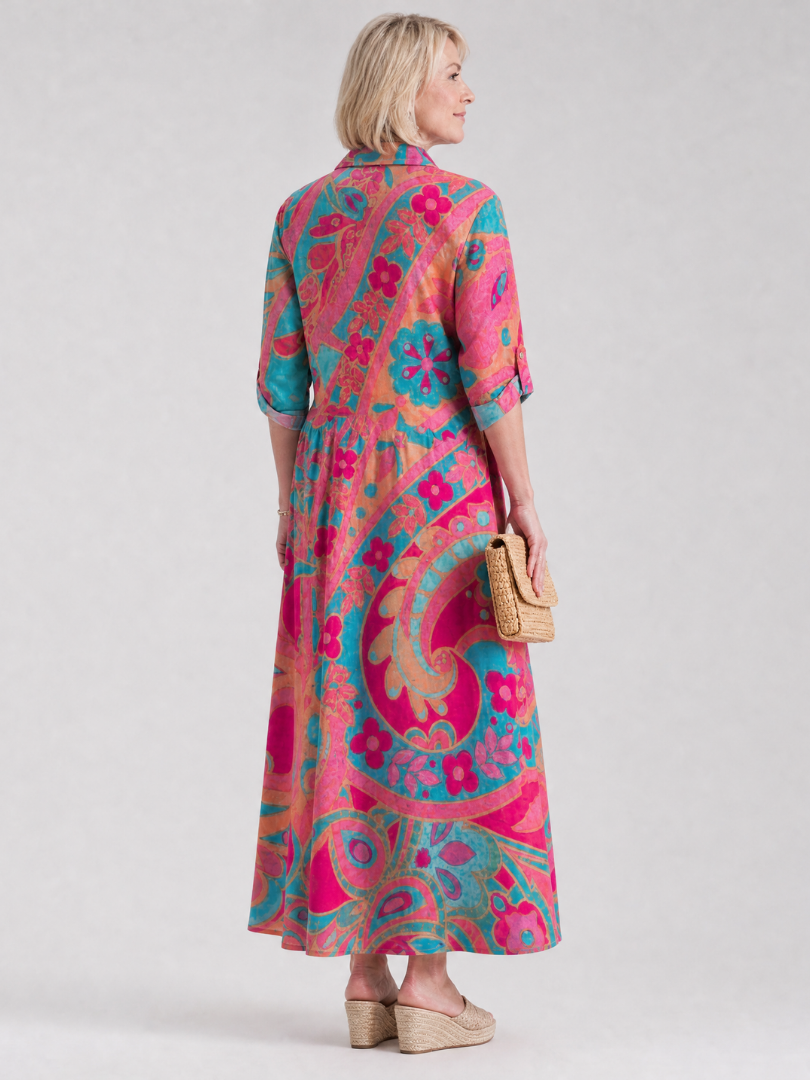 Dorvelli | Women's Midi Dress – Printed Button