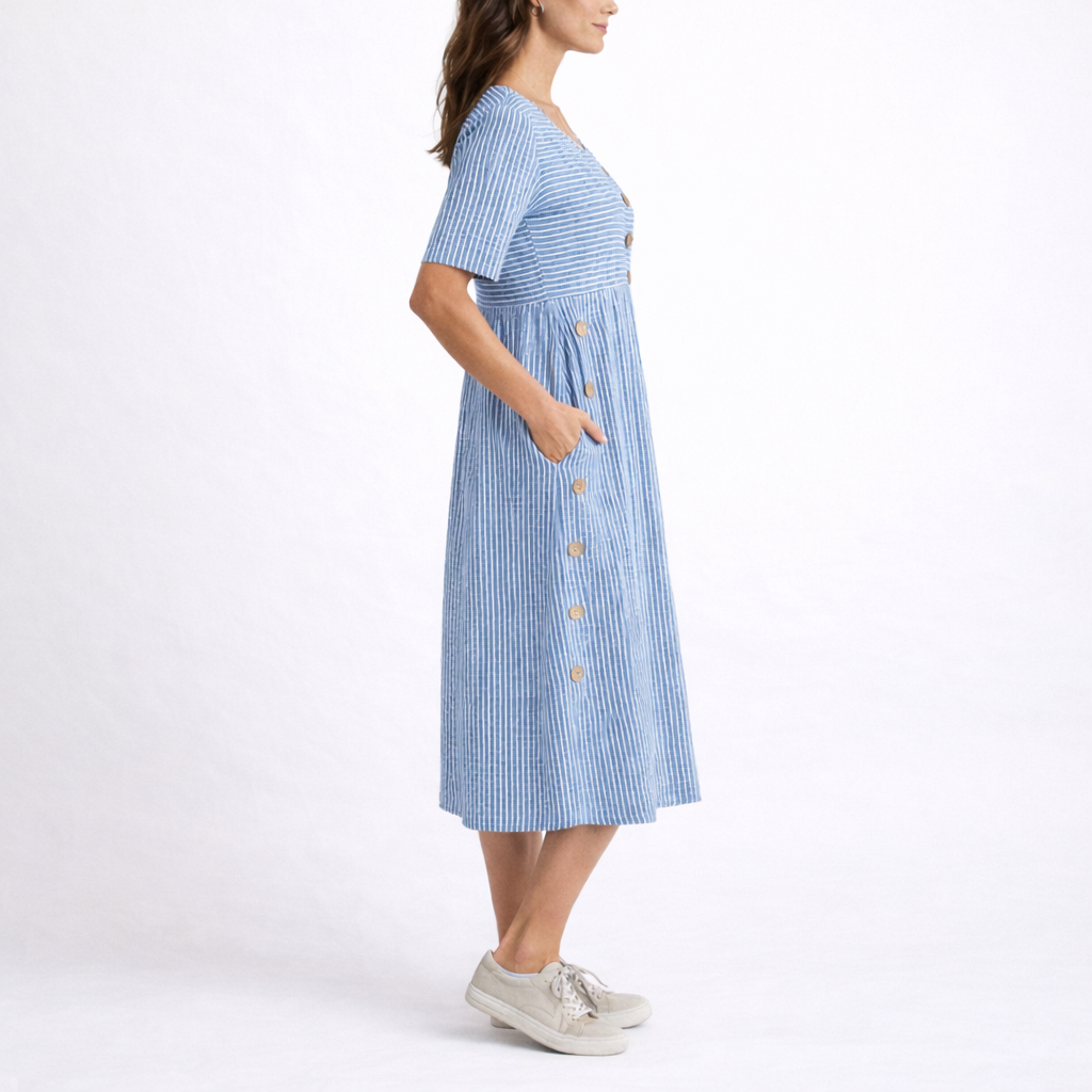 Dorvelli | Women's Midi Dress – Striped