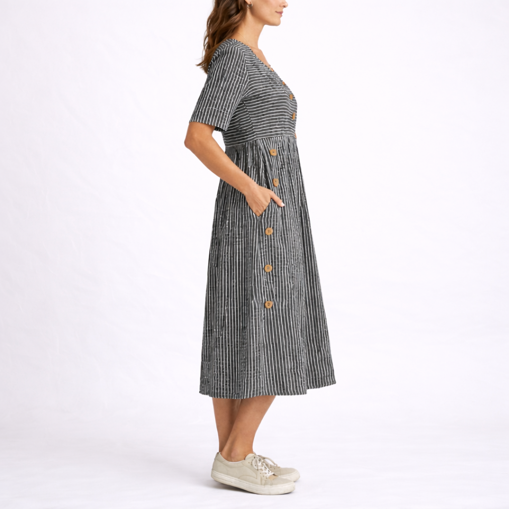 Dorvelli | Women's Midi Dress – Striped