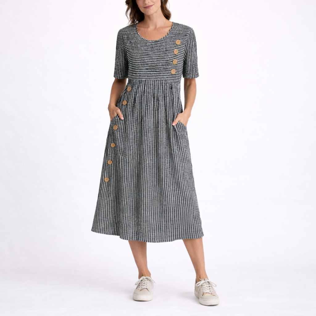Dorvelli | Women's Midi Dress – Striped