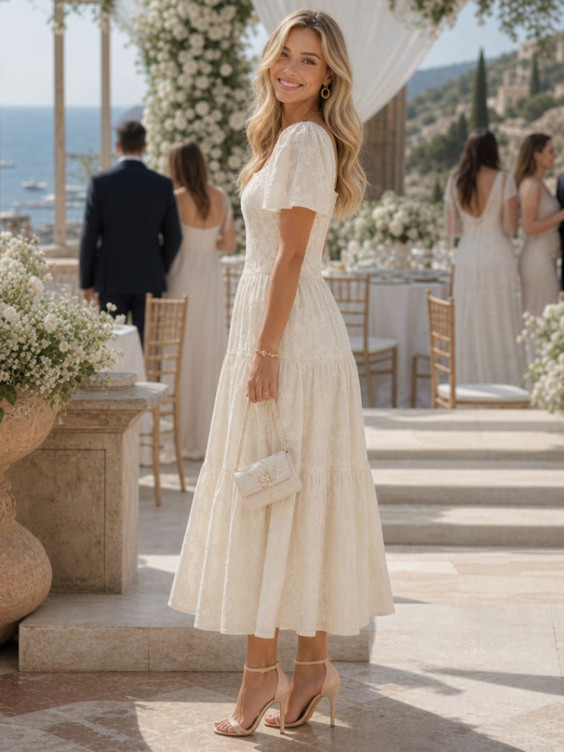 Dorvelli | Women's Midi Dress – Textured Detail