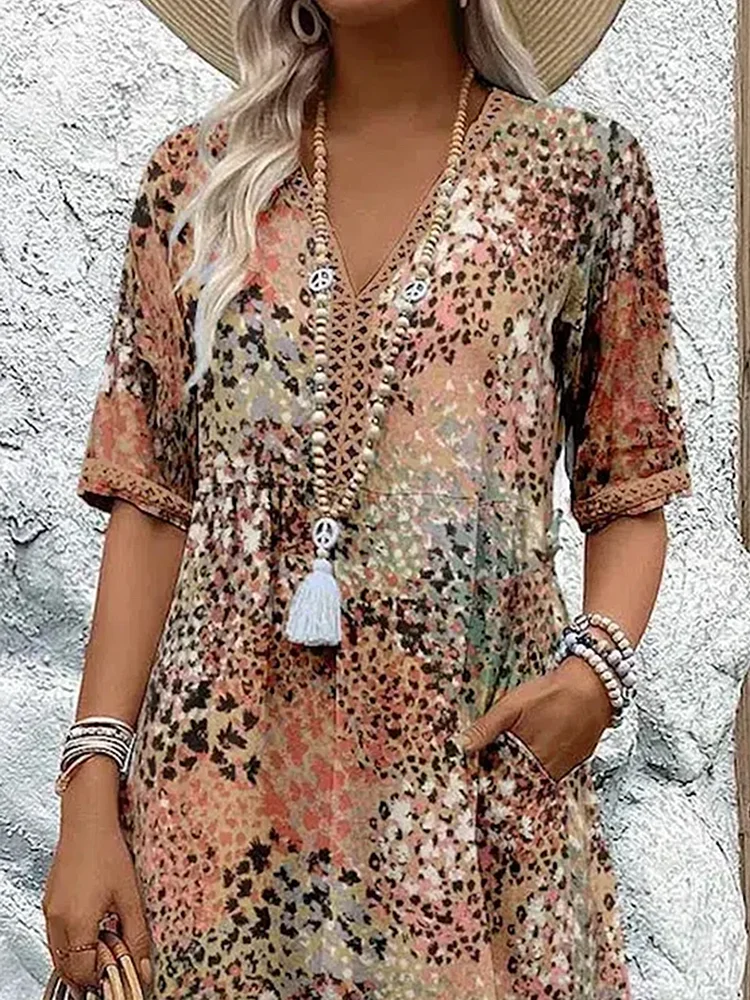 Dorvelli | Women's Midi Dress – Vibrant Pattern