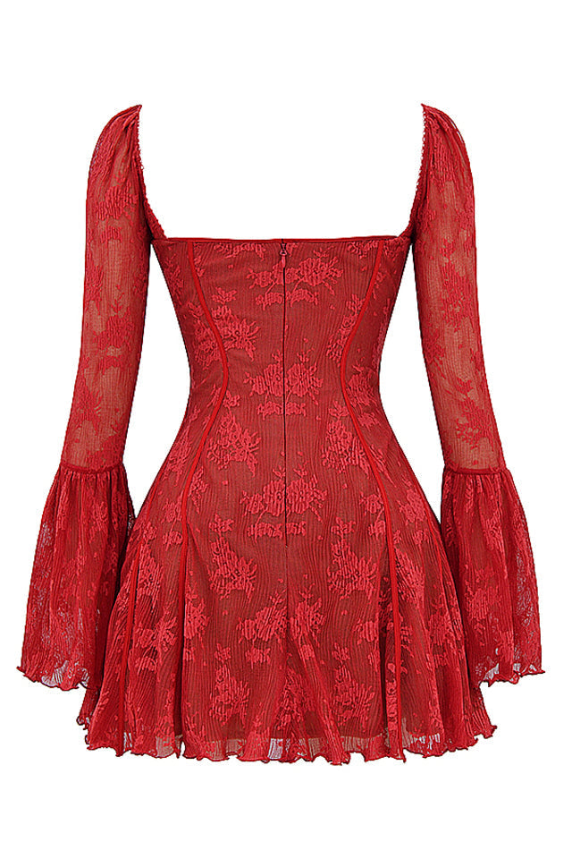 Dorvelli | Women’s Party Dress – Sweetheart Bell-Sleeve Mini