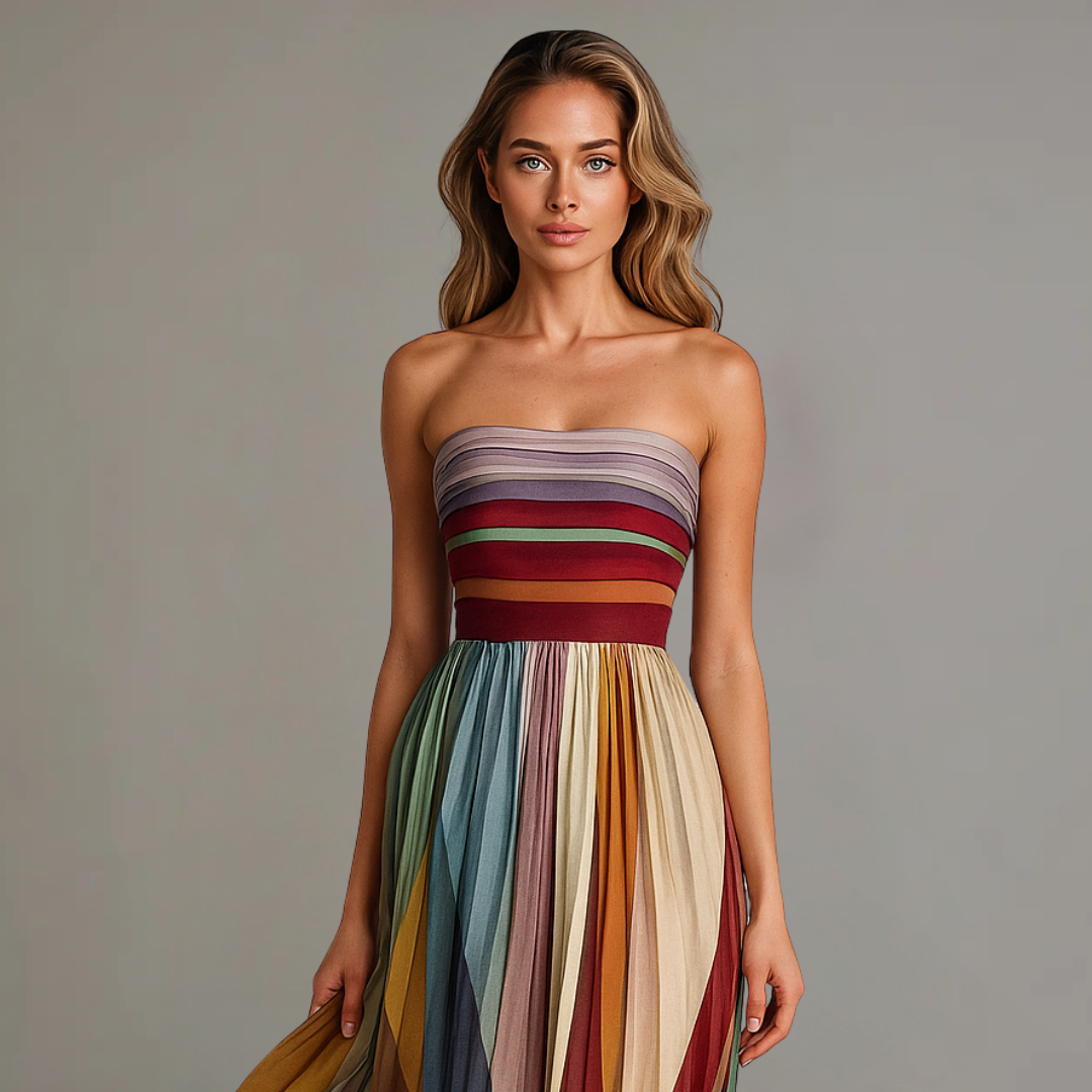 Dorvelli | Women's Pleated Summer Maxi Dress – Sleeveless