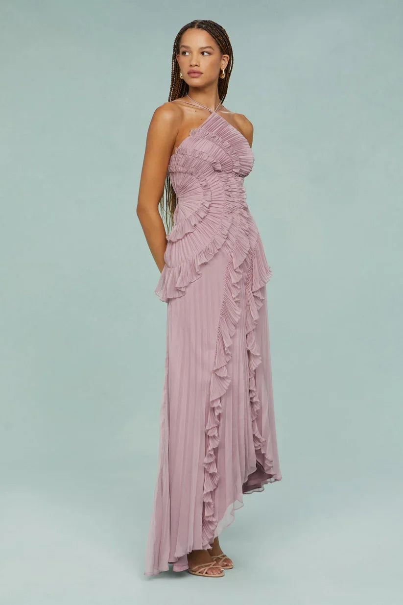 Dorvelli | Women's Maxi Dress – Pleated Ruffled Wedding