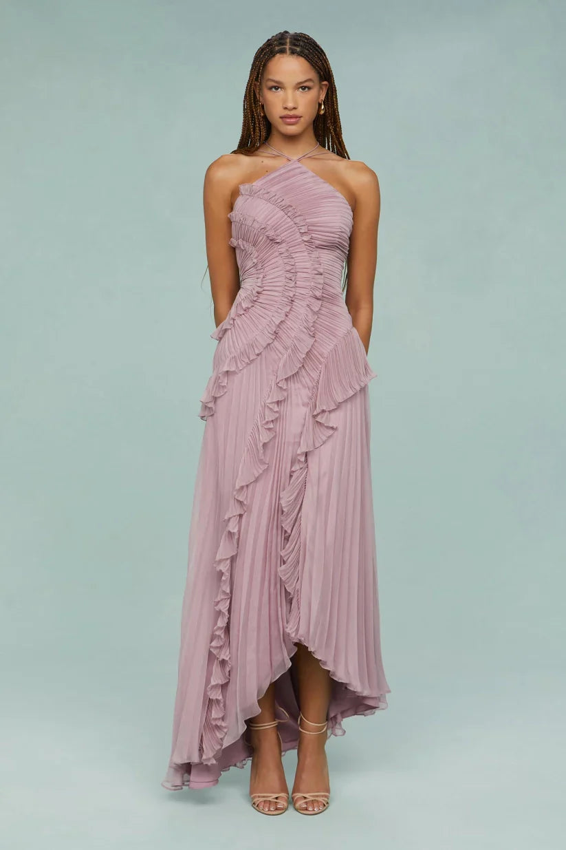 Dorvelli | Women's Maxi Dress – Pleated Ruffled Wedding