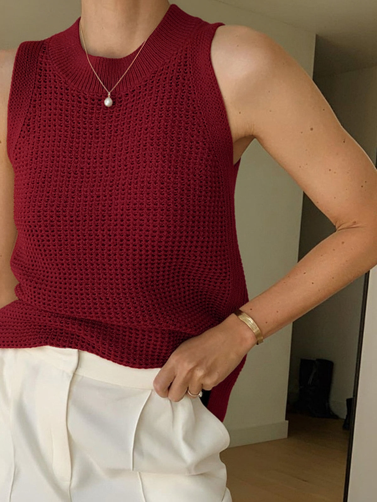 Dorvelli | Women's Top – Hollow Solid Tank