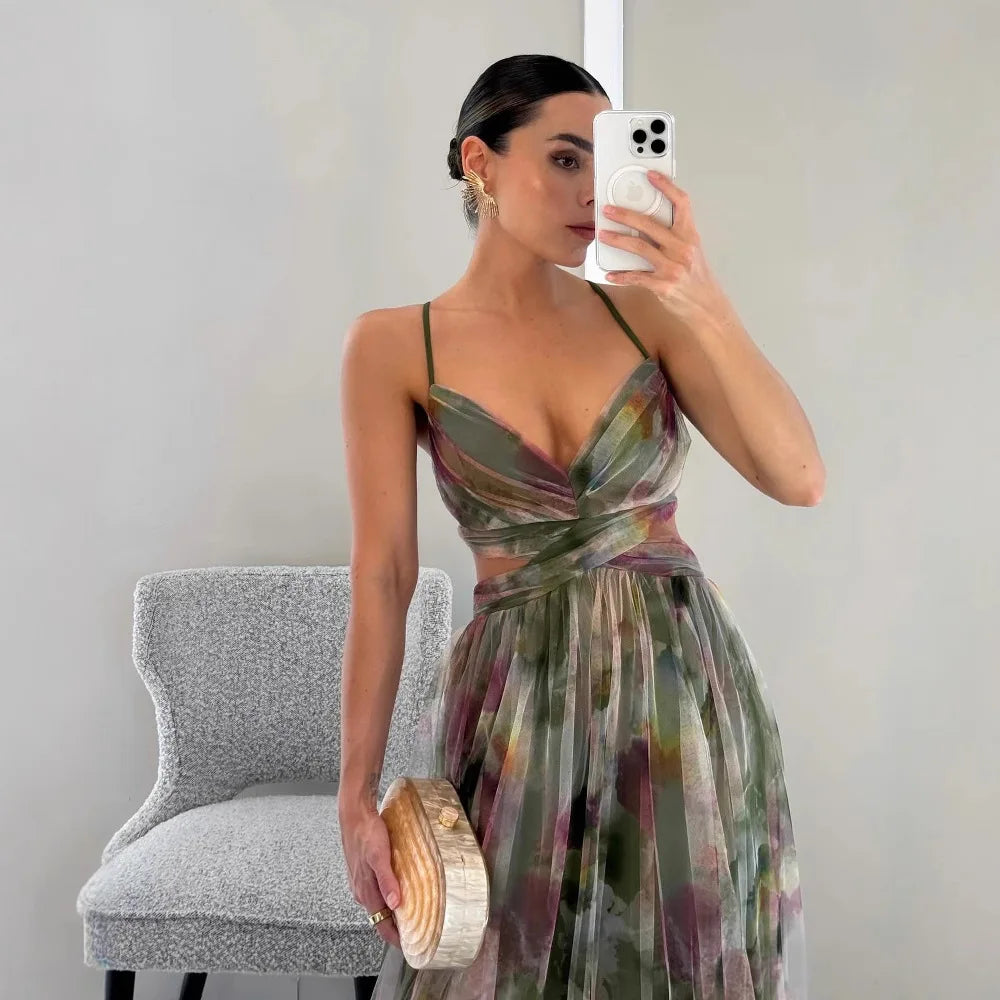 Dorvelli | Women’s Wedding Guest Maxi Dress – Floral Cut-Out