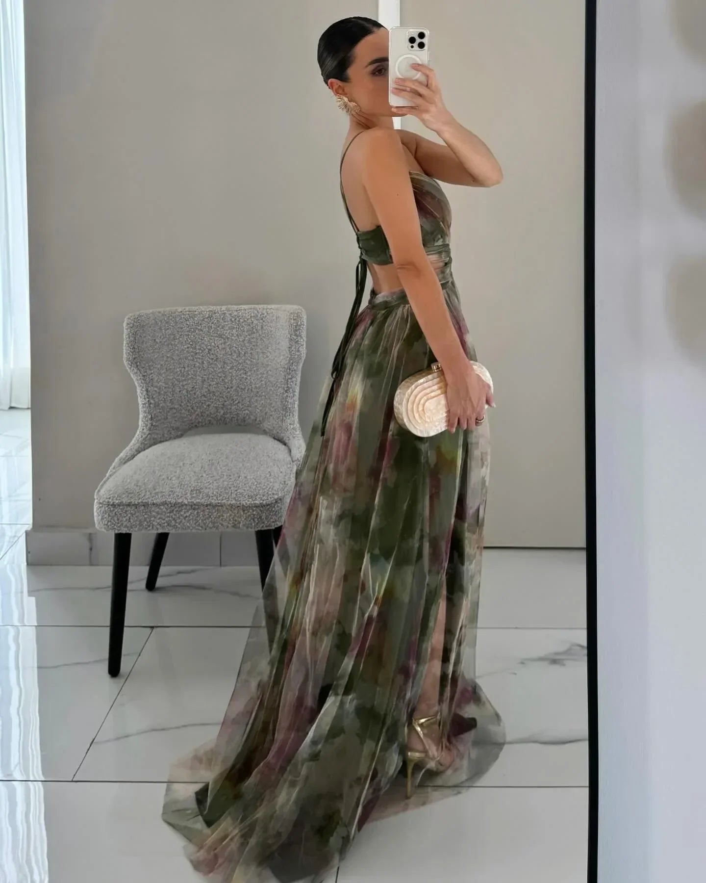 Dorvelli | Women’s Wedding Guest Maxi Dress – Floral Cut-Out