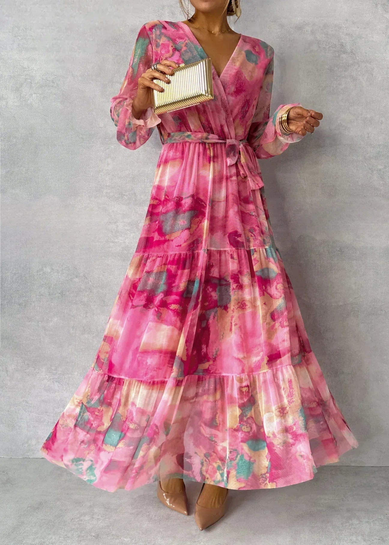 Dorvelli | Women’s Wedding Guest Maxi Dress – Floral Wrap