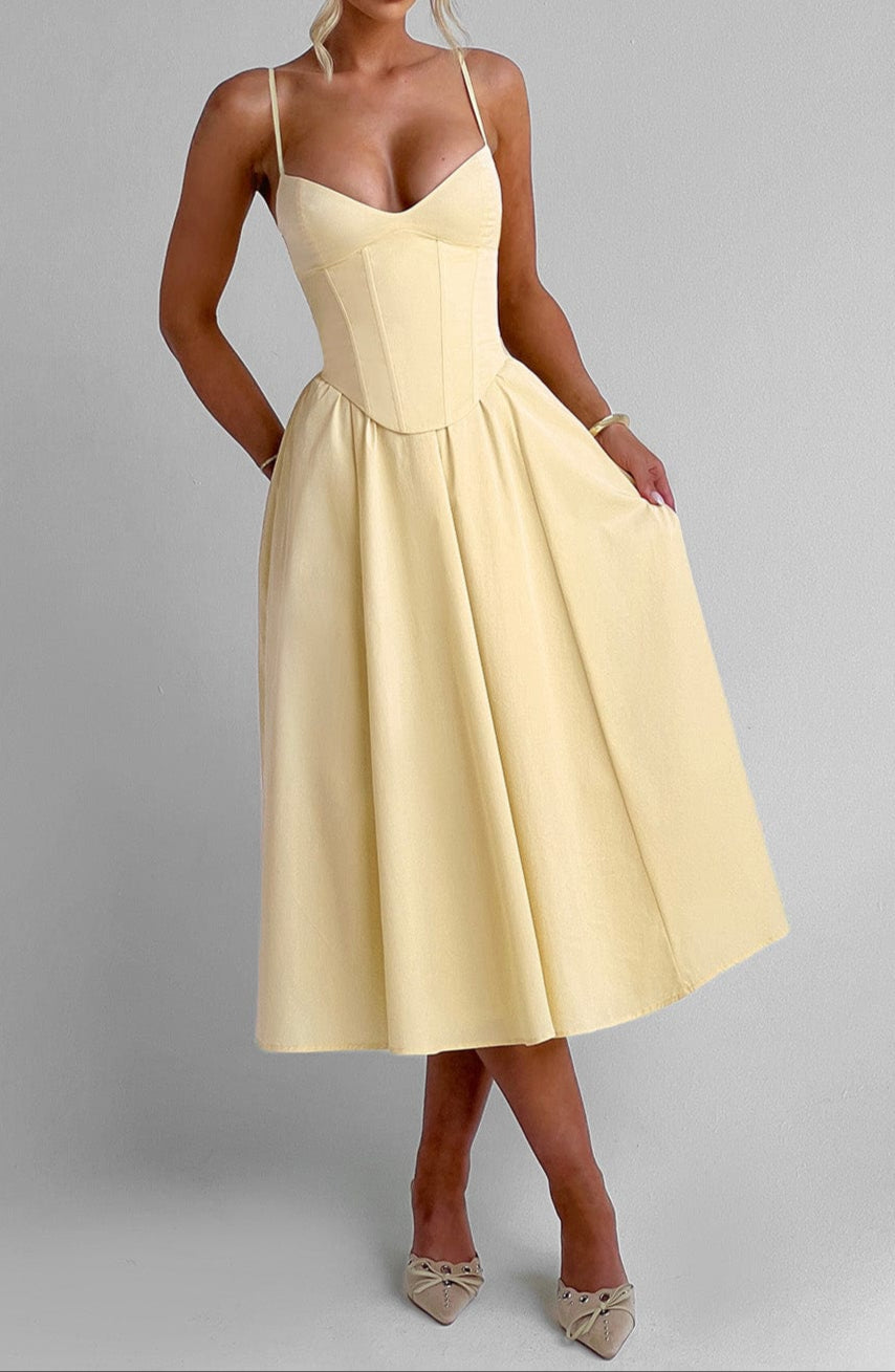 Dorvelli | Women’s Wedding Guest Midi Dress – A-Line