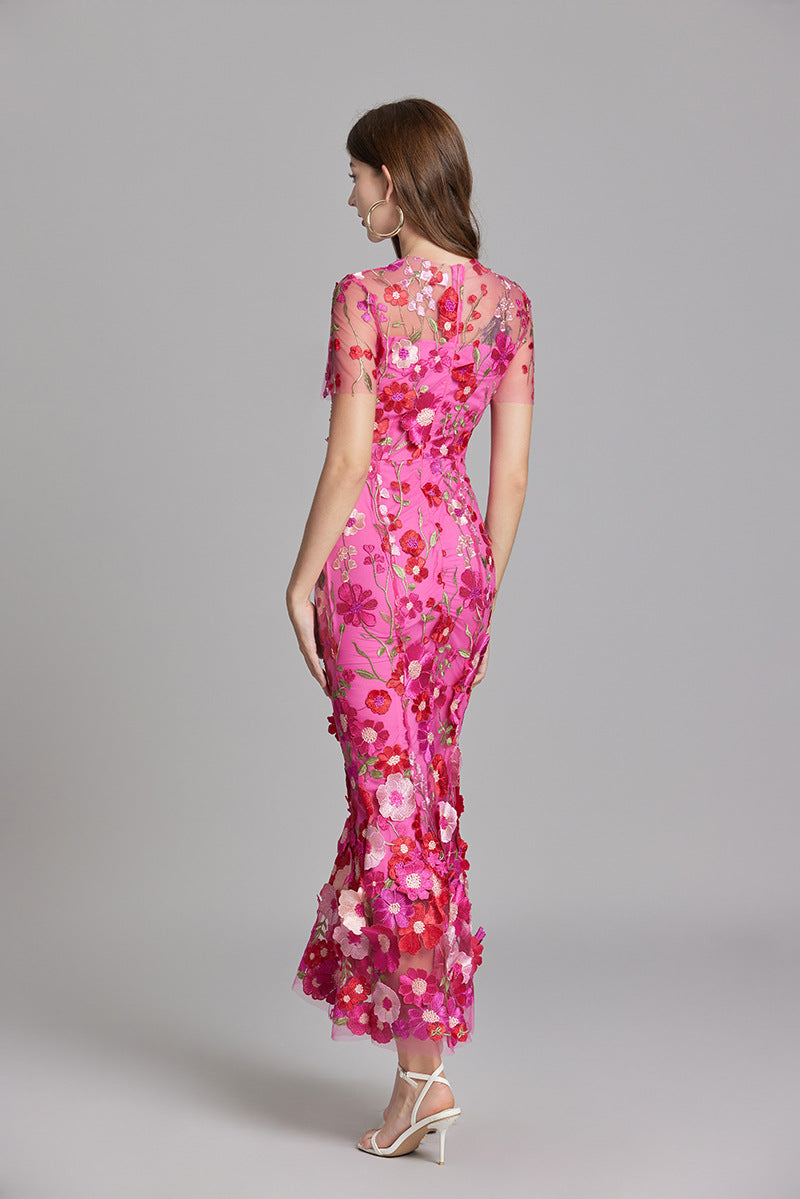 Dorvelli | Women’s Wedding Guest Midi Dress – Embroidered Floral