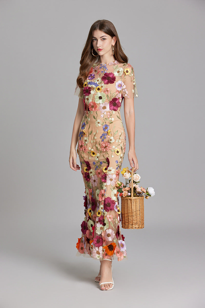 Dorvelli | Women’s Wedding Guest Midi Dress – Embroidered Floral