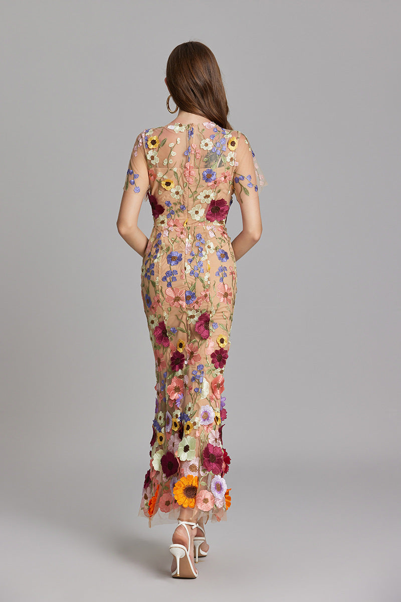 Dorvelli | Women’s Wedding Guest Midi Dress – Embroidered Floral
