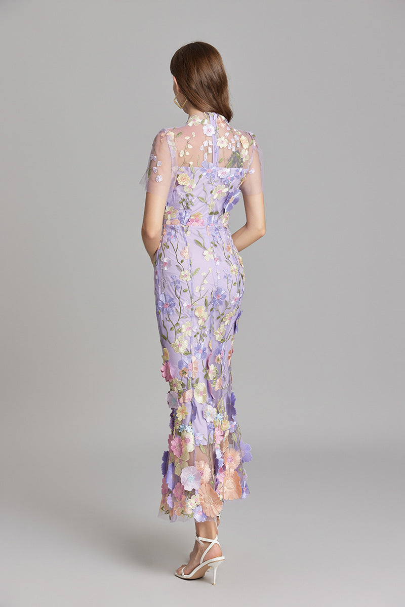 Dorvelli | Women’s Wedding Guest Midi Dress – Embroidered Floral