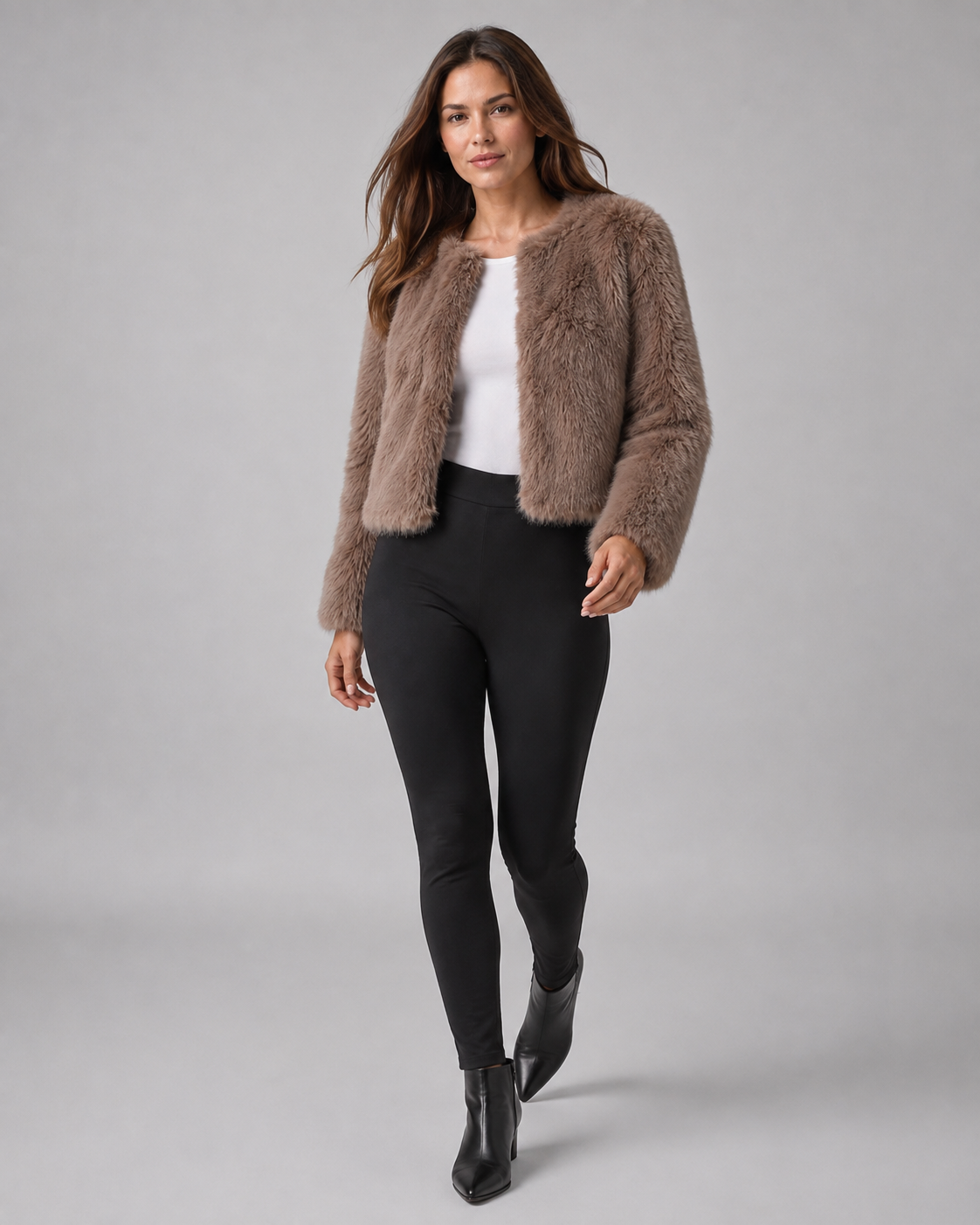 Women's Cropped Plush Jacket