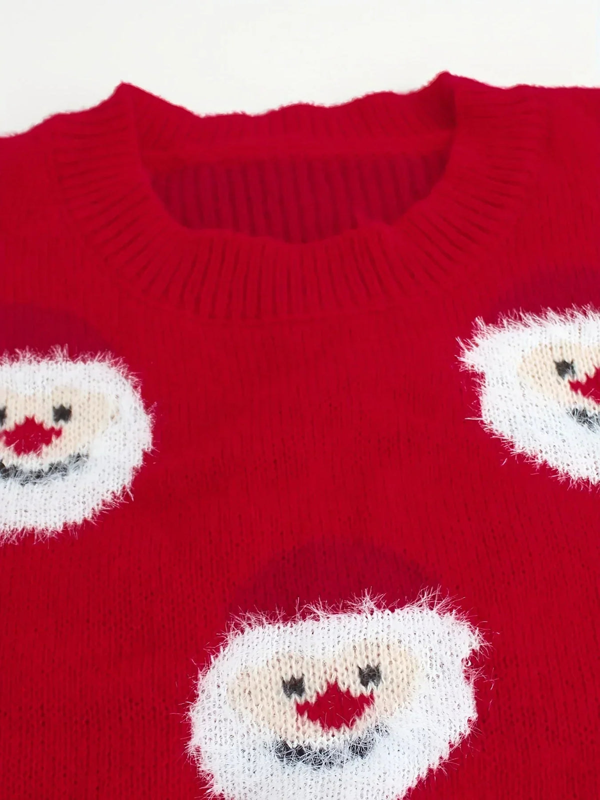 Ebba Fluffy Santa Face Jumper – Women's Oversized Novelty Christmas Sweater