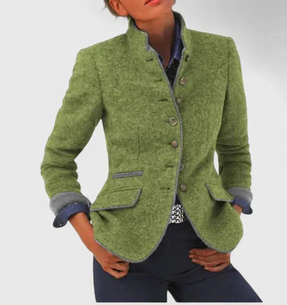Edwina Tailored Button Jacket – Green