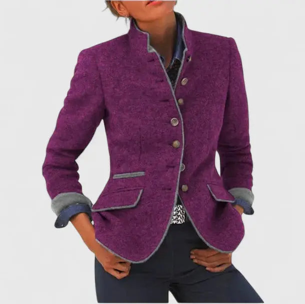 Edwina Tailored Button Jacket – Purple