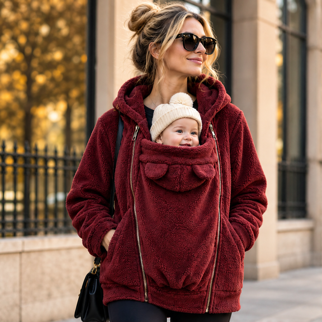 Ellery Babywearing Hoodie – Dual Side Zip Carrier Panel Long Sleeve